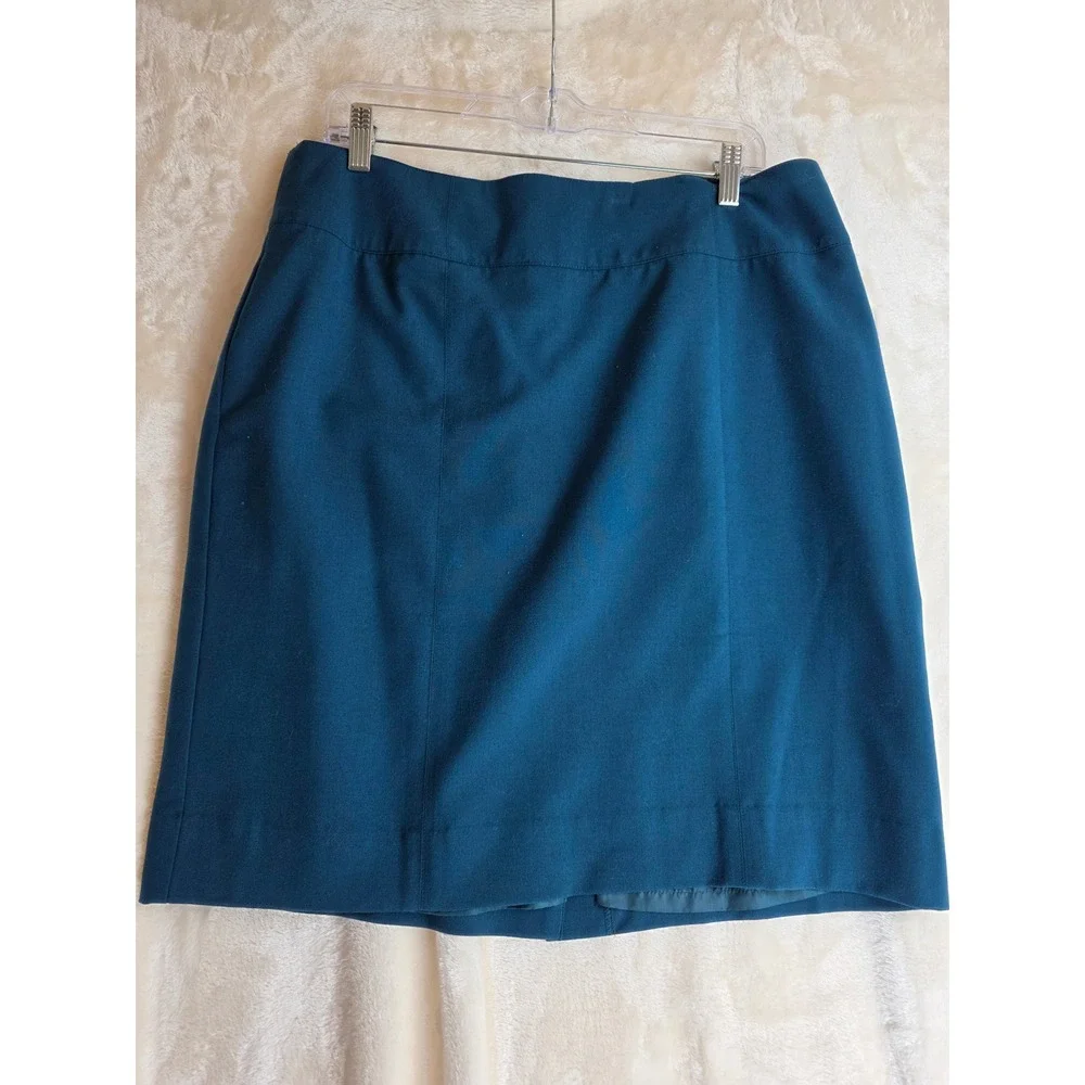 Worthington Teal Blue Knee Length Business‎ Skirt Size 14